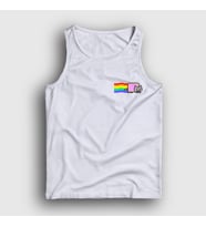 Presmono Unisex Beyaz Nyan Cat Meme Kedili Atlet 460730tt (Beyaz)