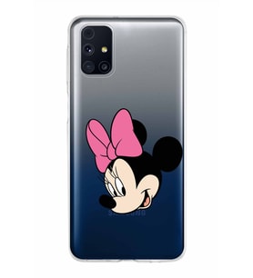 Samsung Galaxy M31s Kapak Minnie Mouse Tasarımlı Şeffaf Silikon Kılıf