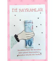 10 Adet Bayram Tebrik Kartı - Bayram Harçlık Kartı - Bayram Hediyesi