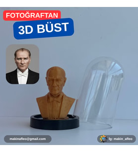 Fanuslu Mustafa Kemal Atatürk Büst Figürü (9cm)