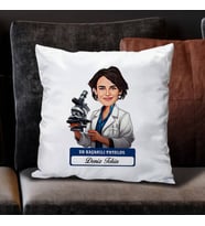 Kişiye Özel Hediye En Başarılı Kadın Patolog Karikatürlü Yastık