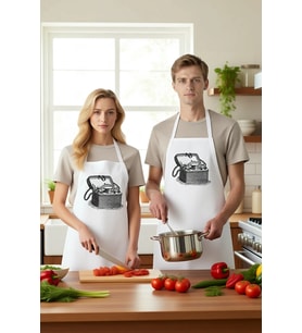 Erkek Unisex Mutfak Önlüğü Vintage İlaç Seti Line Art Baskılı Aşçı Rahat Günlük Modern Şık Konforlu