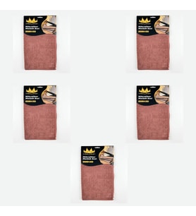 Miss Clean Mikrofiber Kareli Yüzey Cam Temizlik Bezi 40x40 Cm Süper Emici -Kahverengi - 3'lü 5 Paket