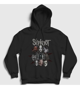 Presmono Unisex Siyah Band V2 Slipknot Kapüşonlu Sweatshirt 291402tt