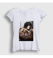 Presmono Kadın Beyaz Ohma Tokita V3 Anime Kengan Ashura T-Shirt 318267tt (Beyaz)