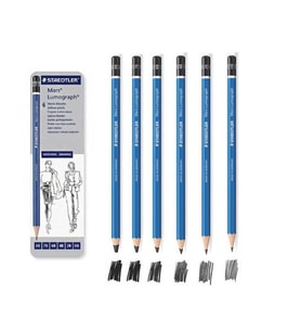 Staedtler Mars Lumograph Dereceli Kalem 6'lı Set Metal Kutu 