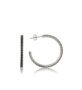 Gümüş Tamtur Siyah Taşlı Küpe SL2136