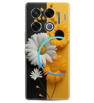 Infinix GT 20 Pro Kılıf Boutique Baskılı Resimli Sarı Beyaz Çiçek Pcode -044