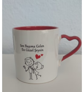 Sevgililer baskılı kupa bardak