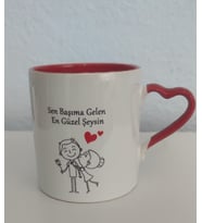 Sevgililer baskılı kupa bardak