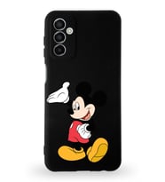 Samsung Galaxy M13 Uyumlu Lansman Kılıf Altı Kapalı İçi Kadife  Mickey Mouse-C Tasarımlı  Kapak (Şeffaf)