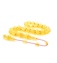 USTA İŞİ KUSURSUZ KARPUZ DİLİMİ İŞÇİLİKLİ DAMLA KEHRİBAR TESBİH 46 GR İRİ BOY