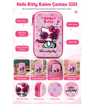 Hello Kitty Kalem Çantası 3333 Kalem Kutusu Okul Kalemliği Kırtasiye Malzemeleri İçin Çanta