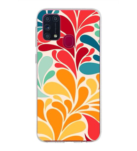PrintiFy Samsung Galaxy M31 ile Uyumlu 1mm Slim Fit Retro Colors 5 Baskılı Şeffaf  Kılıf