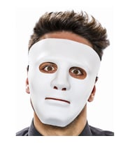 Mey İthalat® Beyaz Renk Hip Hop Anonim Jabbawockeez Dans Maskesi 18x19 cm