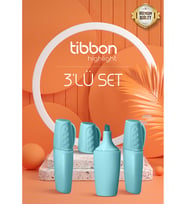 Tibbon Highlight Fosforlu Kalem 3 Lü Set Mavi