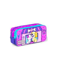 CORAL HIGH 12079 MOR PEMBE KEDİ KÖPEK DESENLİ İKİ BÖLMELİ KALEM ÇANTASI