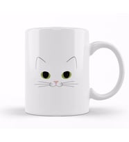 Cute Ginger Cat White Cat Kedi Kupa Bardak Porselen