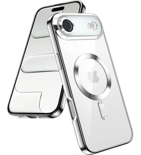 Apple iPhone 17 AiR Kılıf Kamera Lens Korumalı Renkli Magsafe Şeffaf Silikon Gümüş