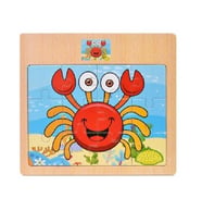 Hayal Sepeti YENGEÇ resimli Ahşap Çocuk Puzzle 12 Parça 15x17cm
