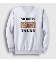 Presmono Unisex Beyaz Money Talks AC/DC Sweatshirt 336842tt