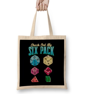 Funny Check Out My Six Pack RPG Gaming Dice Pun Bez Çanta Uzun Saplı