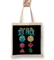 Funny Check Out My Six Pack RPG Gaming Dice Pun Bez Çanta Uzun Saplı
