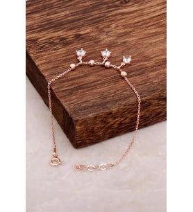 Taşlı Tasarım Gümüş Bileklik 3190 (Rose)