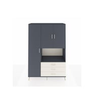 Hyperion Dolap 6 Raflı 3 Çekmeceli 3 Kapaklı 132x44x195 Antrasit-Antrasit/Aytaşı