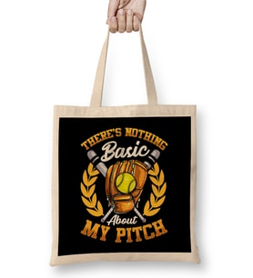 Cute There's Nothing Basic About My Pitch Softball Bez Çanta Uzun Saplı