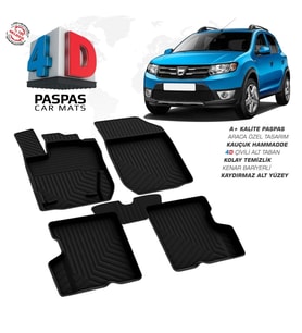 Dacia Sandero 2 4D Araca Özel Havuzlu Kauçuk Paspas 2013-2020