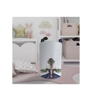 MEKTA HOME BEBEK VE ÇOCUK ODASI Örgülü Saçlı Çiçekli Kız Desenli Oyuncak Sepeti