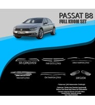 Volkswagen Passat Uyumlu B8 Krom Set (Yan Kapı Çıt.-Ön Tampon Çıt.-Difüzör-Sis Çer.-Far Üst Çıt.-Arka Tampon Çıta.) Parça (Karışık)