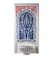Armada Çini 60x100 Cm ED 620 Çift Hayat ağacı El dekoru Çini Pano