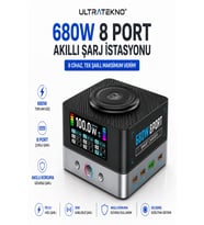680W GaN Masaüstü Çoklu Şarj İstasyonu PD 3.1 USB-C Laptop Macbook Telefon Tablet Akıllı Saat Şarj Cihazı