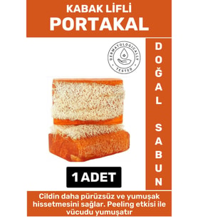 Özel Üretim Masaj Etkili Nemlendirici Kuruluk Giderici Doğal Kabak Lifli Portakal Sabunu 1 Adet