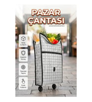 Tekerlekli Pazar Çantası Geniş Hacimli Dayanıklı Ergonomik Tasarım