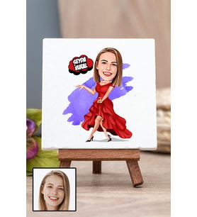 Kadına Hediye Karikatürlü Masa Dekoru