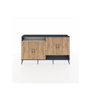 Arges Konsol 6 Raflı 4 Kapaklı 176x30x99 Antrasit-Çam/Aytaşı