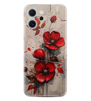 Oppo Reno 14F Kılıf Boutique Baskılı Resimli Kırmızı Çiçek Pcode -098