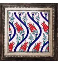Armada Çini 20x20 Cm Ac 20 Sarmaşık Lale Desenli Çini Seramik Pano