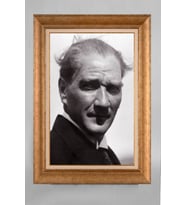 Altın Varaklı Paspartulu Çerçeveli Atatürk Tablo sd284