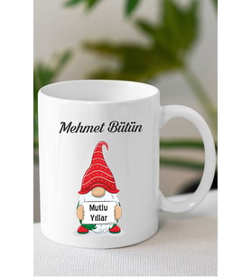 Mutlu Yıllar Tasarımlı Kupa Bardak (Çok Renkli)