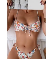 Angelsin Çiçek Baskılı Bikini Üstü (Çok Renkli)