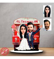 Kişiye özel Alyazmalım yeşilçam gelin damat tasarımlı Sevgili Hediyesi ,sevgililer günü Karikatür Hediyesi, Karikatür hediye, Sevgililer günü Hediyesi