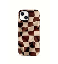 iPhone 15 Vorian Çift Katmanlı Kılıf Mocha Melt Checker