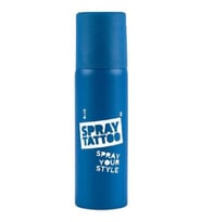 Spray Tattoo Mavi Renk Geçici Dövme Spreyi Sürpriz Şablon Hediyeli