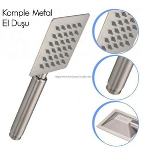 Kireç kırıcılı 304 kalite paslanmaz inox düz duş başlığı elcik, el duşu