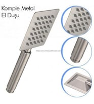 Kireç kırıcılı 304 kalite paslanmaz inox düz duş başlığı elcik, el duşu