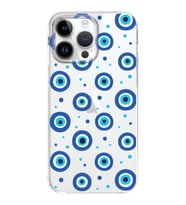 PrintiFy Apple  iPhone 14 Pro Max ile Uyumlu 1mm Slim Fit Nazar Boncuğu 1 Baskılı Şeffaf  Kılıf
